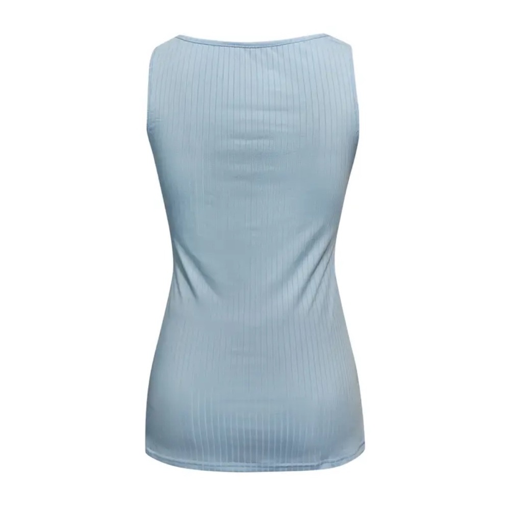 Blue Lace Trim Tank Top - Picture 5 of 5